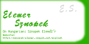 elemer sznopek business card